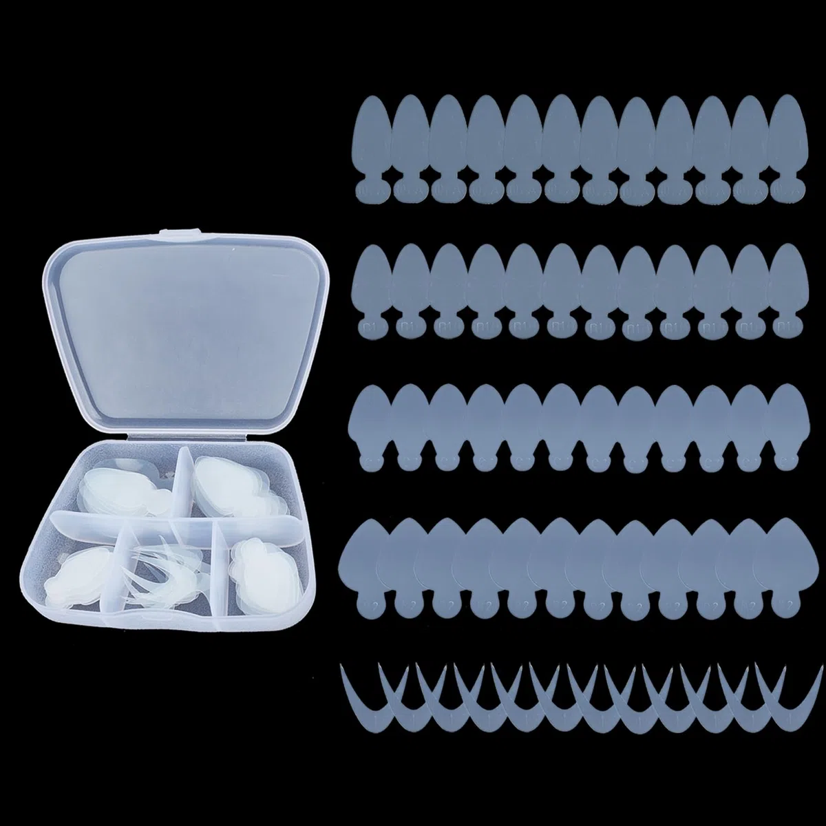 NICENEEDED 60 PC Stampo per Doppia Forma per Unghie, Cuscinetti per Stampi per Unghie In Silicone, Stampo Interno per Manicure Francese A Doppia Forma di Adesivi per La Costruzione Rapida