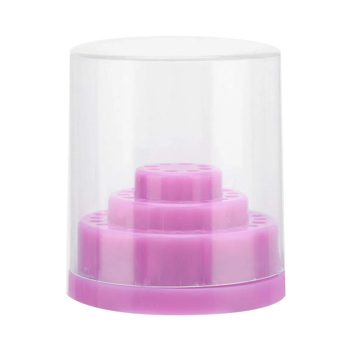 Supporto per punte per trapano per unghie, contenitore per organizer per espositori per espositori antipolvere a 48 fori per punte per trapano per unghie, strumenti per manicure(viola)