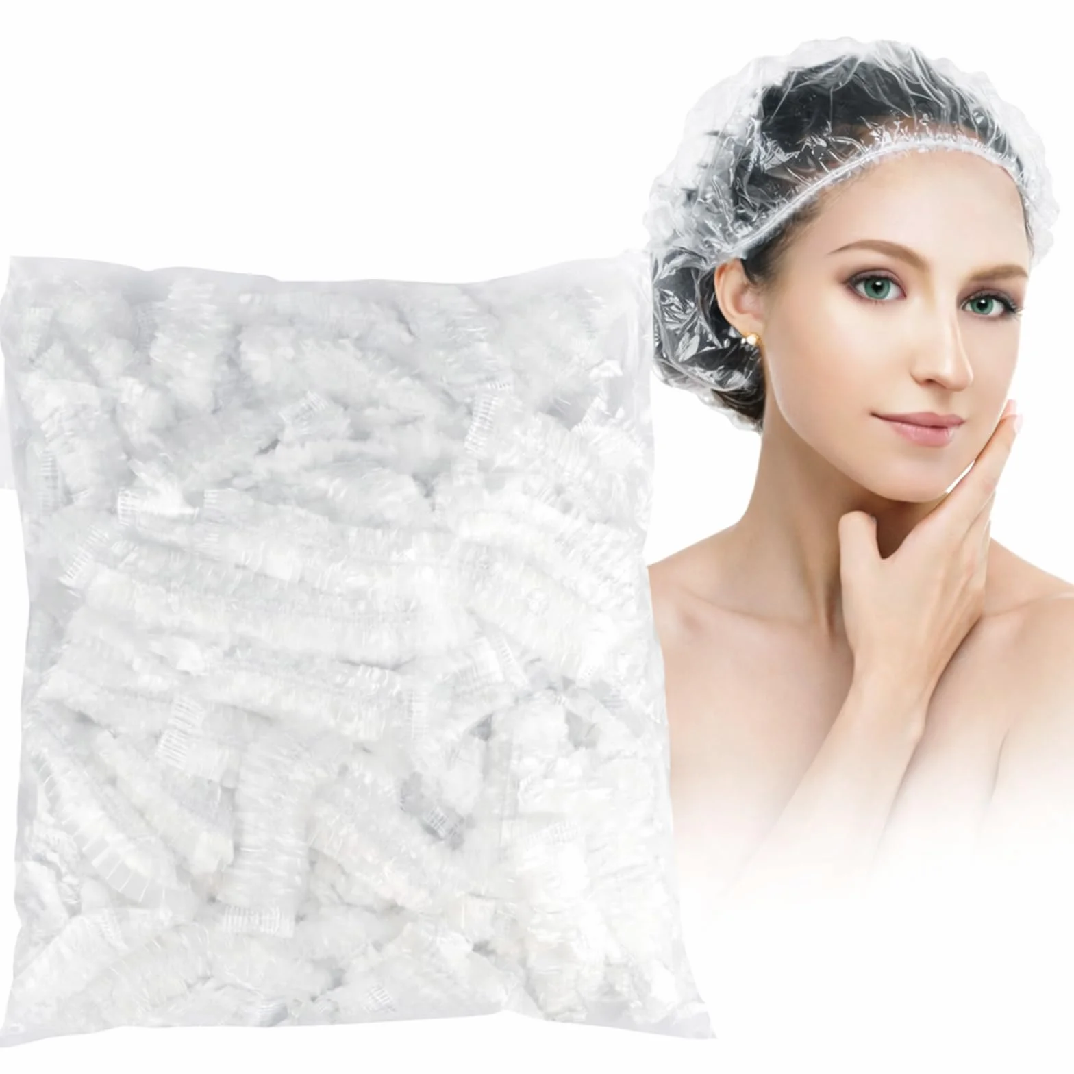 G2PLUS 100PCS Cuffie Doccia Cuffie Doccia Monouso Cuffie Capelli Cuffie per Doccia Hotel Spa e Parrucchiere (non Confezionato Singolarmente)