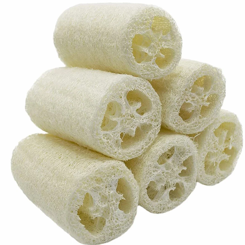 Voarge 6 pezzi Luffa naturale, spugna di luffa Spa Peeling Scrubber Spugna di lavaggio del corpo di luffa Rimuovi la pelle morta Prodotti per la pulizia della cucina per la casa (circa 4 ")